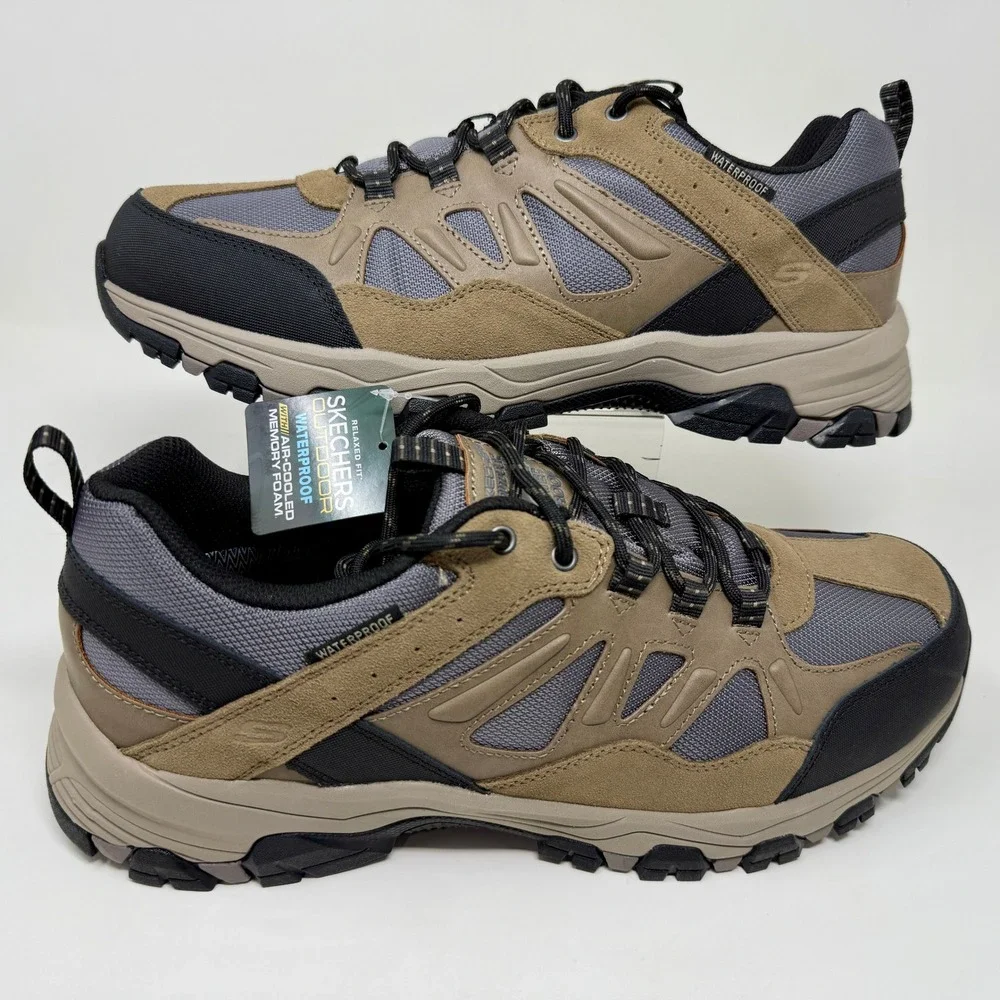 Skechers Waterproof Relaxed Fit Tan Selmen Enago Trail Shoes- Men's 13 Tan Black